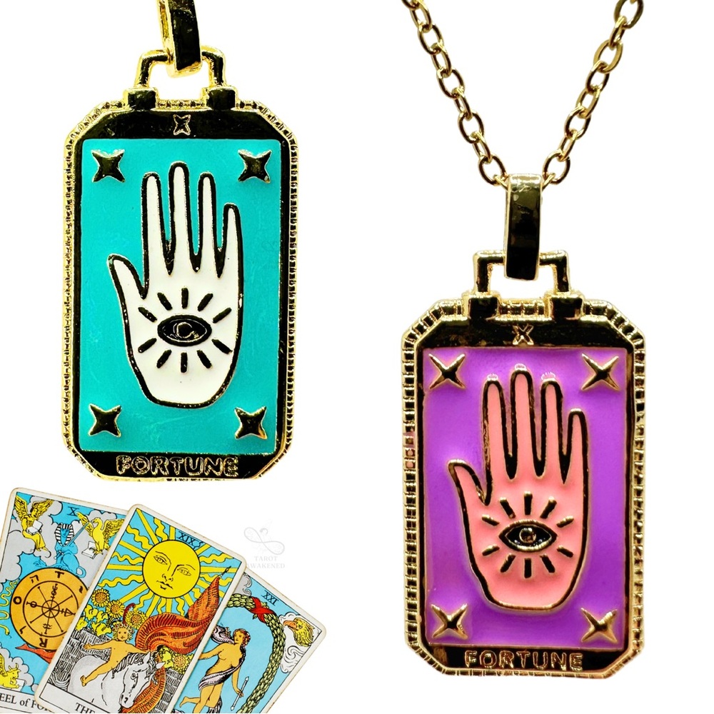 Dainty ‘Fortune’ Tarot Card Necklace | Whimsigoth, Witch, Divination Jewelry